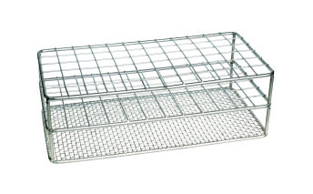 Portoir inox pour tubes à hémolyse — 50 places
